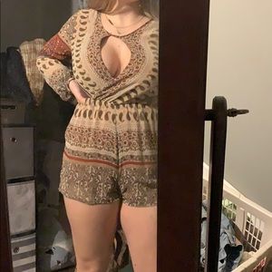 Sienna Sky Plunge Print Romper